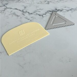 Cream and Silver Dough Scraper Set